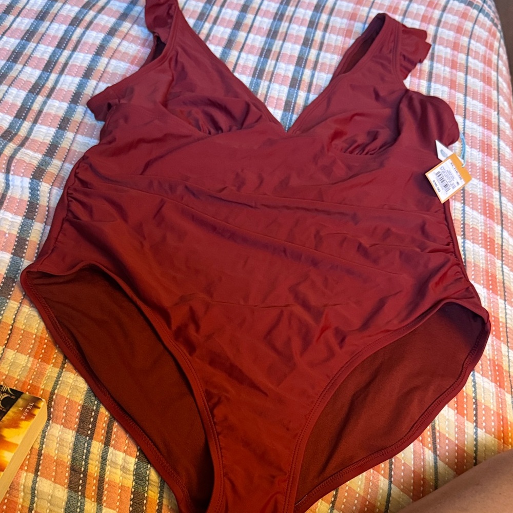 Target Women's One-Piece Swimsuit in Burgundy